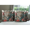 thumbnail image 5 of Ambesonne Leopard Throw Pillow Cover Pack of 4, Savage Cat Lace Eucalyptus, 4 Pcs-28" x 28", Laurel Green Vermilion, 5 of 5