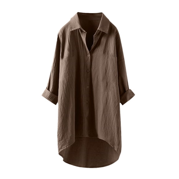 Long Sleeve Shirts For Women Casual Linen Blouses Tops Button Down Shirts Womens Long Sleeve Tops