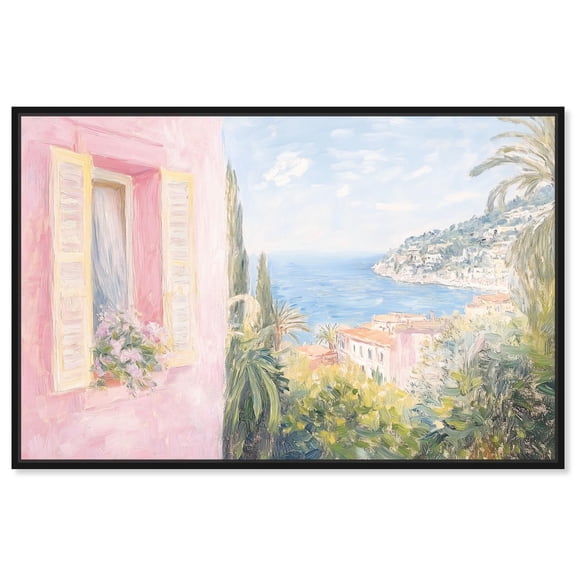 Mediterranean Pink Canvas Spring Color Prints by Art Remedy, Black Frame, 15 x 10