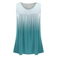 thumbnail image 4 of Summer Saving Wycnly Tank Top for Women Gradient Round Neck Sleeveless T Shirts Loose Flowy Pleated Swing Vest Tunic Blouse Light Blue L Up to 65% off, 4 of 6