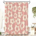 thumbnail image 2 of Pink Cute Retro Floral Abstract Flower Shower Curtain for Bathroom 72W*72H Inch 70s Lovely Vintage Aesthetic Funky Bathtub Decor Modern Trendy Waterproof Polyester Fabric Set with 12 Hooks, 2 of 6