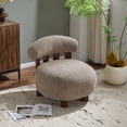 thumbnail image 1 of Noble House Modern Boucle Fabric Accent Chair,Plush Rounded Shape with Curved Backrest,Light Brown, 1 of 9