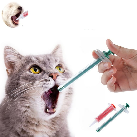 Pet Enjoy 2Pcs Pet Medicine Feeder,Safe Dog Cat Pill Liquid Medicine Shooter,Pet Push Dropper Syringe Pet Medical Feeding Dispenser Tool for Small Animal