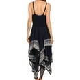 thumbnail image 2 of Sakkas Batik Corset Style Bodice Handkerchief Hem Dress - Navy / White - One Size, 2 of 4