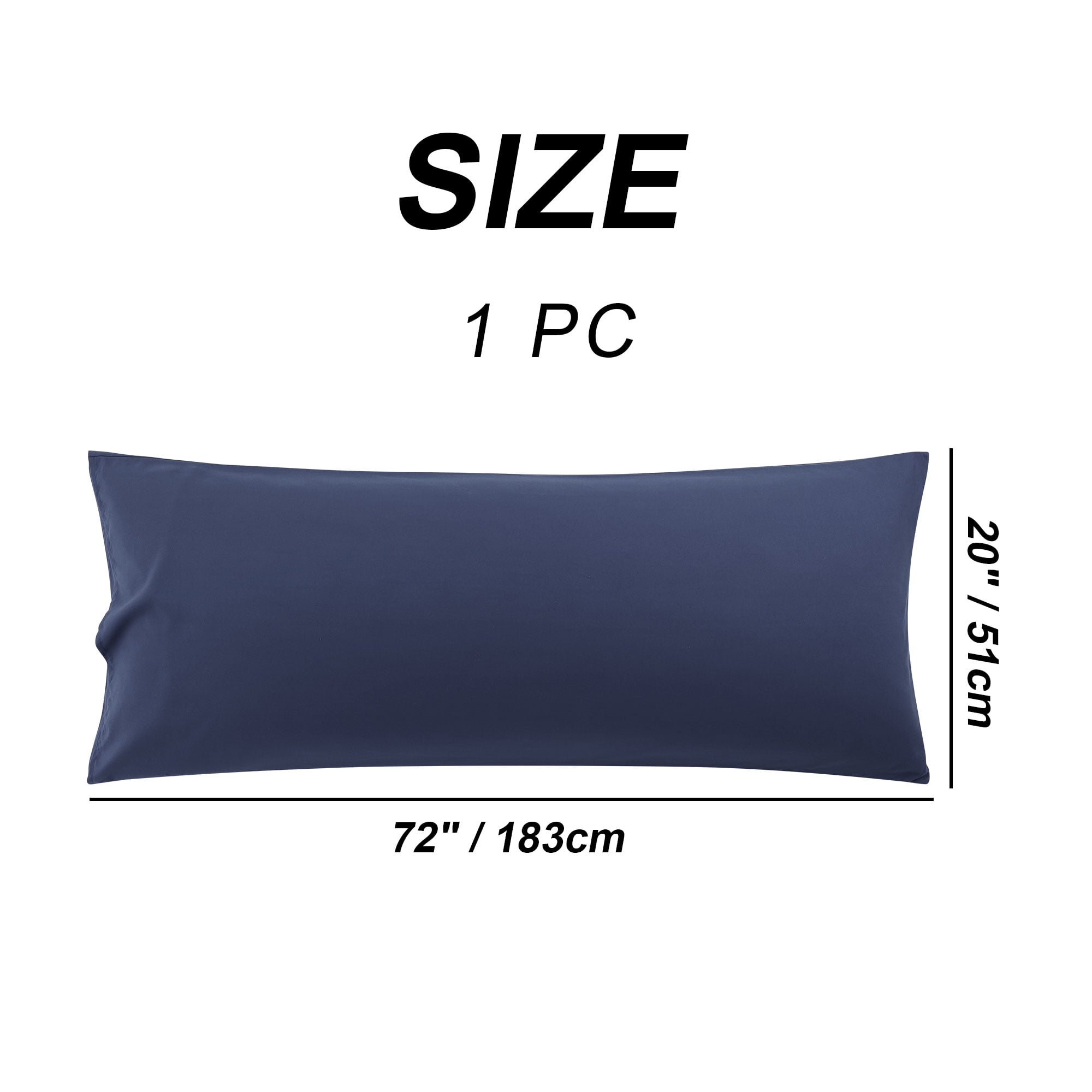 Unique Bargains Microfiber Pillowcase Long Bolster Body Pillow Cover 20" x 72"