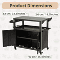 thumbnail image 4 of AECOJOY Outdoor Grill Cart with Storage Cabinet Buffet Prep Tables for Outside Steel BBQ Bar Carts for Patio, 4 of 10