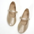thumbnail image 3 of Rexoro Girls Mary Jane Shoes Shiny Patent Hook and Loop Ballet Flats with Flower Cutouts for Little/Big Kids School Party Dress Wear, 3 of 5