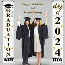 Graduation Decorations 2025 Clearance! Graduation Decorations 2024 Grad Banner Blue Porch Door Sign Welcome Banner for Indoor Outdoor Wall Indoor Outdoor Graduation Decorations Class of 2024