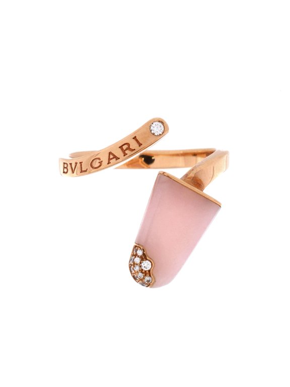 Pre-Owned Gelati Ring 18K Rose Gold with Pink Opal and Diamonds By Rebag