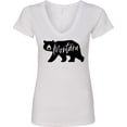 thumbnail image 3 of Inktastic Montana Black Bear Silhouette Women's V-Neck T-Shirt, 3 of 5