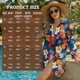 thumbnail image 7 of Xoenoiee Tropical Plumeria Palm Leaves Print Swimsuit Cover Up for Women 2026 Button Down Shirt V Neck Long Sleeve Beach Cover Ups Vacation Outfit with Pockets, XL, 7 of 7