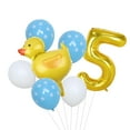 thumbnail image 5 of Juego de 7 mini globos de aluminio con forma de pato de 32 pulgadas, globos dorados con números para fiestas de cumpleaños infantiles, suministros de decoración para baby shower, 5 of 5