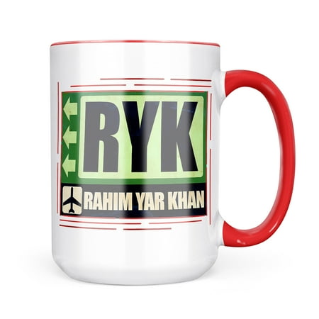 

Neonblond Airportcode RYK Rahim Yar Khan Mug gift for Coffee Tea lovers