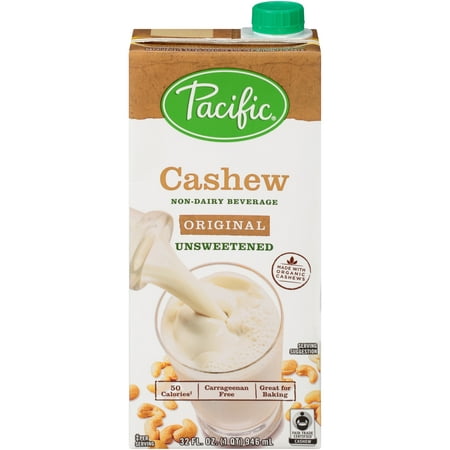 (2 pack) Pacific Foods Organic Unsweetened Cashew Non-Dairy Beverage, 32 fl (Best Cashew Milk Brand)