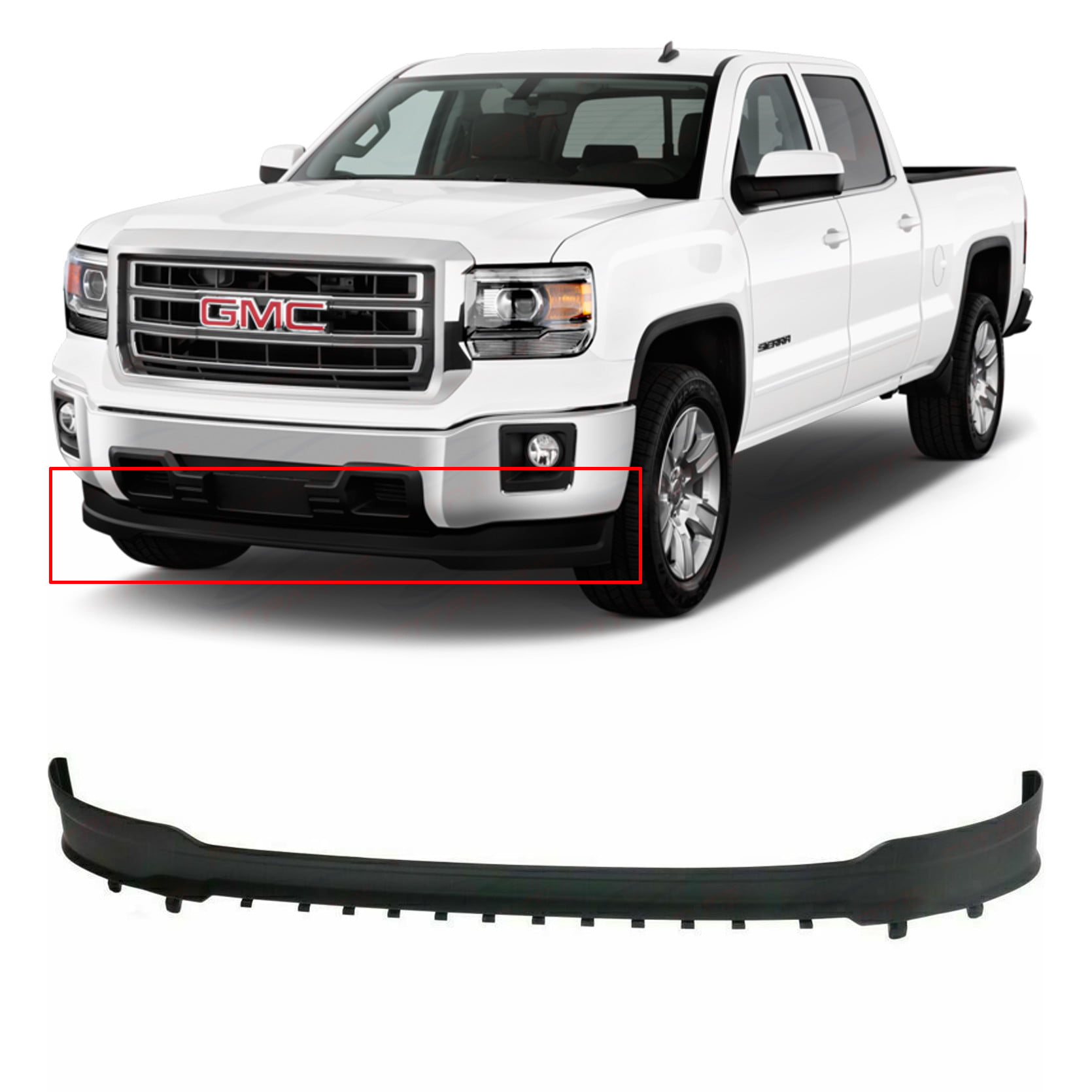 New Front Lower Valance Textured For 2014-2015 GMC Sierra 1500 GM1095199 22764087