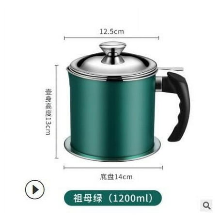 

Green Large Capacity Convenient Filtration Leakproof Oil Pot Oil Filter Mesh Storage Tank Non-stick & Easy Clean