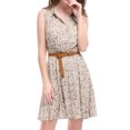 thumbnail image 1 of Día de San Patricio Vestido Sin Mangas Con Cinturón Estampado Por Encima De La Rodilla Con Media Tapeta Para Mujer Rosa S, 1 of 7