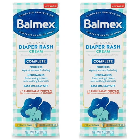 Balmex Diaper Rash Cream with Zinc Oxide, 4 OZ - 2 Pack