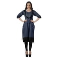 thumbnail image 3 of Moomaya Indian Dresses For Women Casual Summer Printed 3/4 Sleeve Long Kurta, 3 of 6