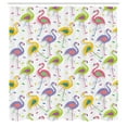 thumbnail image 3 of Ambesonne Flamingo Shower Curtain, Retro Colorful Pattern, 69"Wx84"L, Multicolor, 3 of 5