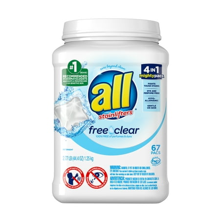 UPC 072613161300 product image for all Mighty Pacs Free Clear For Sensitive Skin, 67 Loads, Unit Dose Laundry Deter | upcitemdb.com