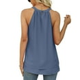 thumbnail image 4 of Aboser Summer Tank Tops for Women Flowy Loose Fit Shirts Casual Fashion Chiffon Halter Top Solid Color Sleeveless Tee Shirt Double Layer Blouses, 4 of 7