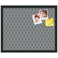 thumbnail image 2 of PinPix 22x18 Custom Cork Bulletin Board Quatrefoil Dk Grey Poster Board Has a Fabric Style Canvas Finish, Framed in Quatrefoil Dk Grey, by ArtToFrames (PinPix-583), 2 of 6