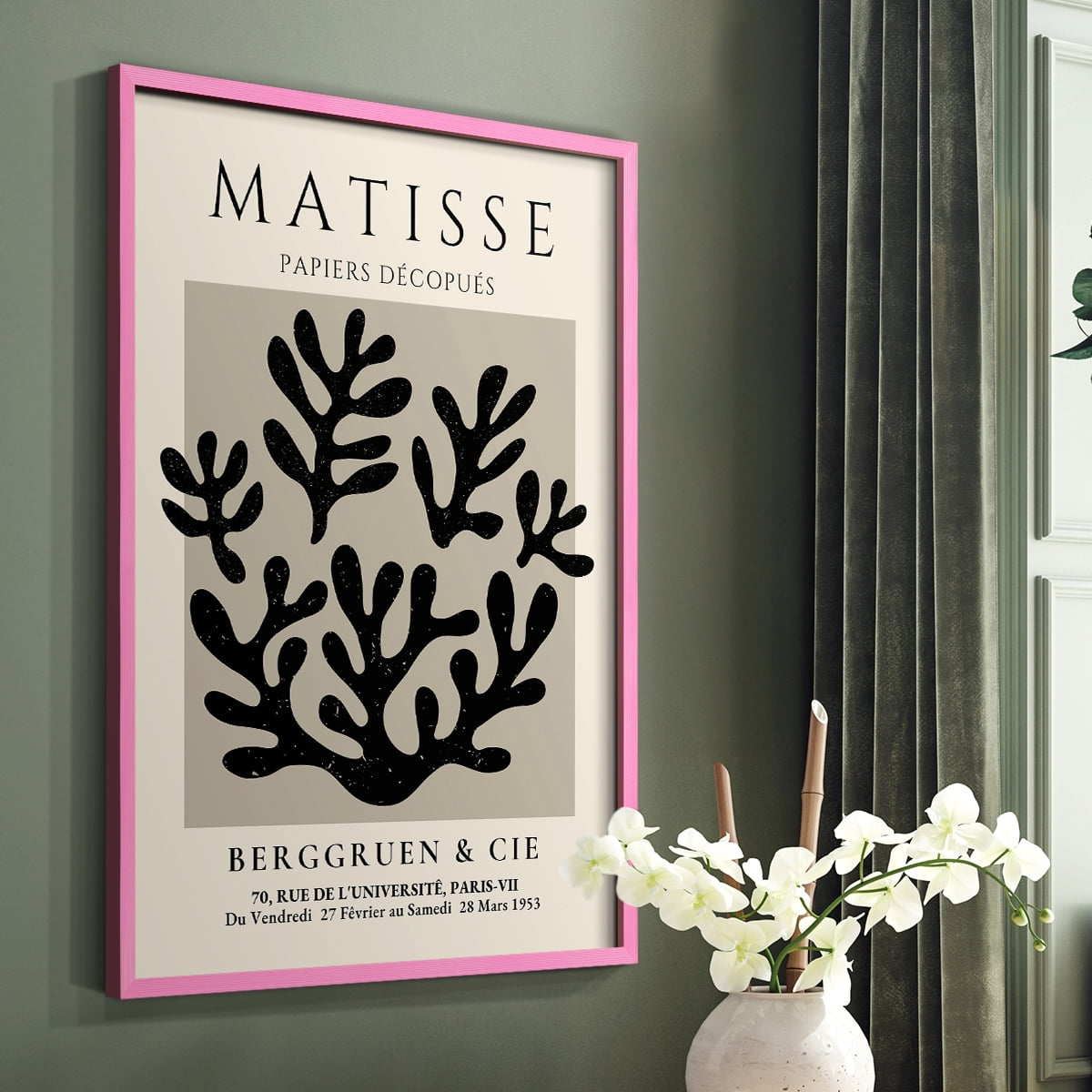 Matisse CLV Framed Print in Pink Solid Wood 11 x 14 Framed Print