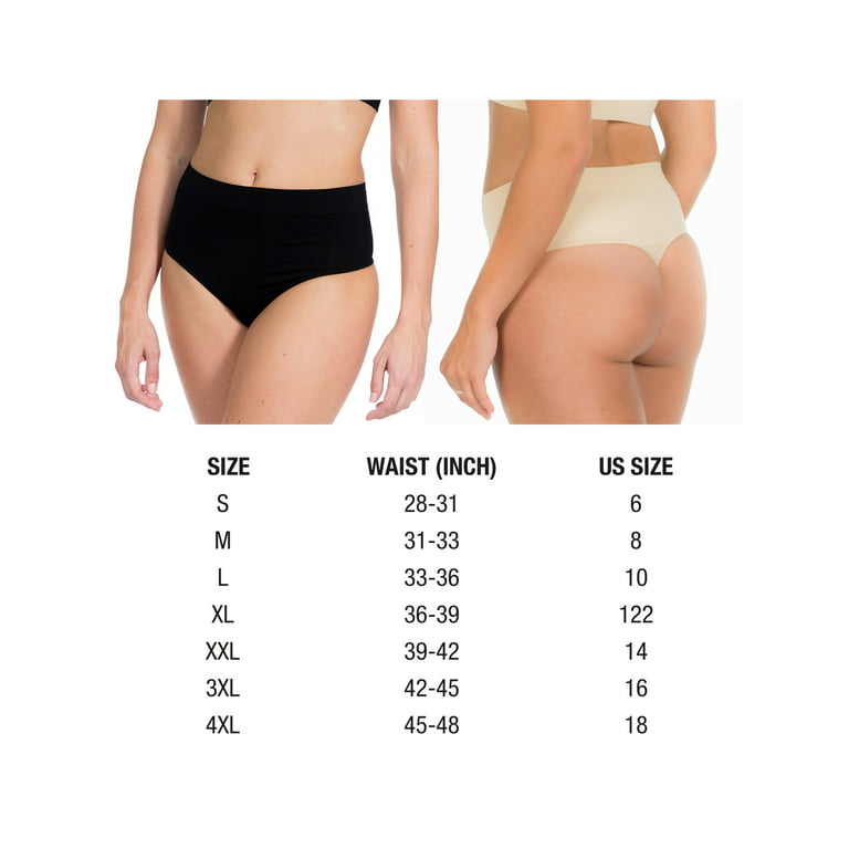 Perfect Slimmers by MAGIC Bodyfashion Women's 2 Pack High Waisted Shaping  Thong 