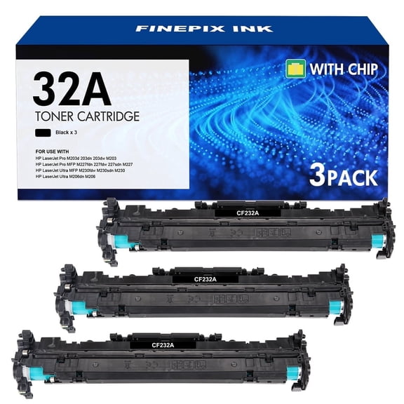 Finepix Ink 32A CF232A Drum Replacement Compatible for HP 32A Drum Unit CF232A with Laser Pro M203dn M203dw MFP M227fdn M227sdn M227fdw Printer (3-Pack)