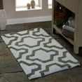thumbnail image 2 of 2-Tone Quatrefoil 36" x 24" Bath Mat in White/Blue, 2 of 5