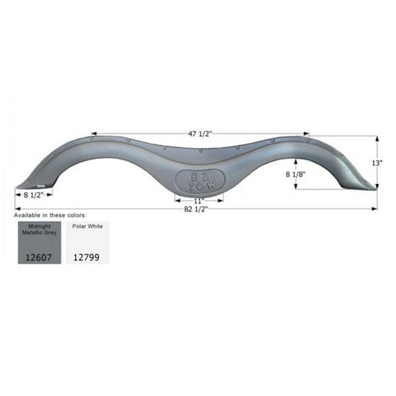Tandem Fender Skirt - Prime Time RV Tracer Ultra Lite Model - Midnight Metallic Gray 82.5 x 13 x 8.125 in.