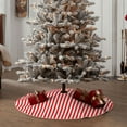thumbnail image 4 of Balery Red And White Stripes Printed Christmas Tree Skirt , Merry Christmas Party Christmas Tree Decoration,Adjustable Tree Skirt-30", 4 of 6