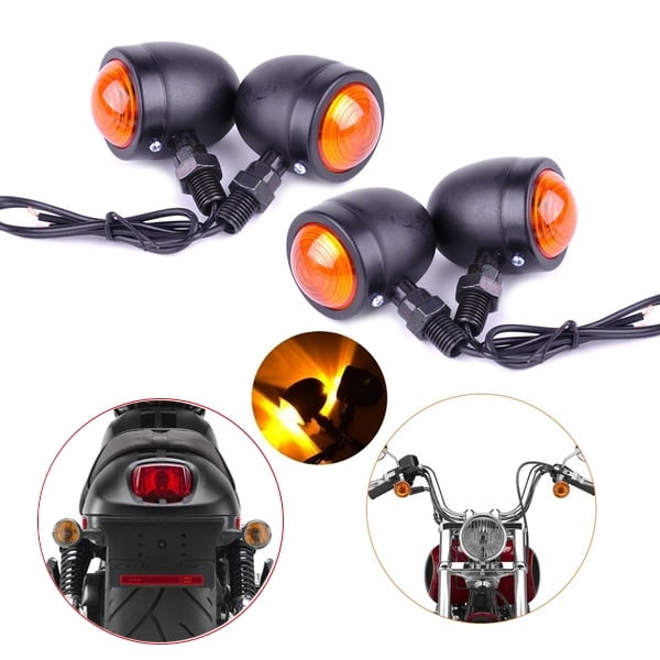4x 12V Motorcycle Amber Bullet Turn Signal Direction Indicator Light Lamp Bulbs