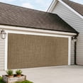 thumbnail image 4 of Vintage Brown Garage Door Cover Banner 7 x 8 FT,Farmhouse Retro Dark Solid Color Linen Texture Garage Door Curtains Backdrop with Grommets for Indoor Outdoor Wall Party Porch Yard Decor Background, 4 of 9