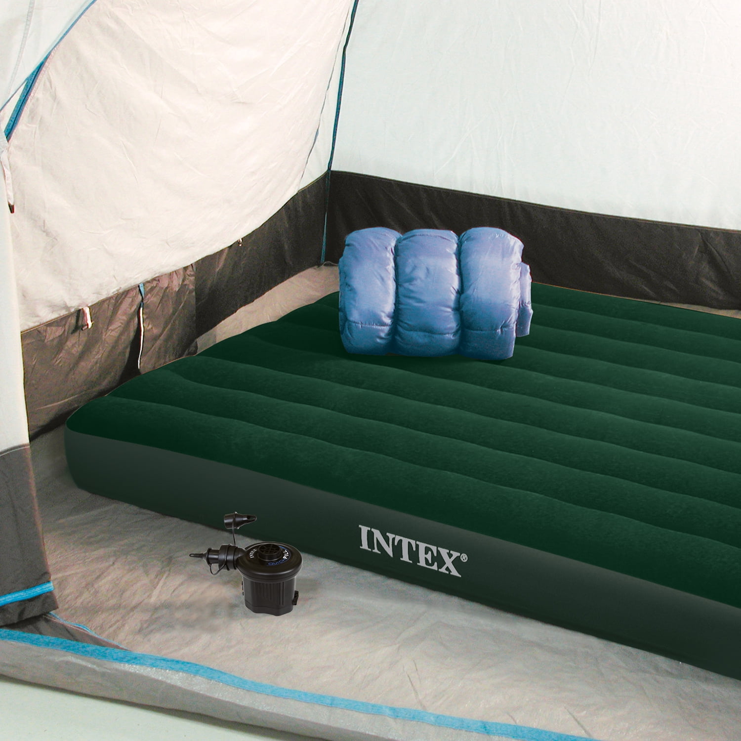 Intex Prestige Downy Queen Air Bed Mattress Green Walmart