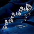 thumbnail image 5 of MIALLO Silver Full Flower Rhinestones Hair Vine, Boho Flexible Bridal Headband for Wedding and Daily Style, 5 of 8