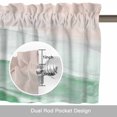 thumbnail image 6 of Sage Green Valance Curtain Gradient Sea Waves Sandy Beach Coastal Scenery Window Valances Rod Pocket Short Curtains Window Treatments for Kitchen Bedroom Bathroom Laundry 42" x 12", 6 of 9