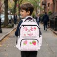 thumbnail image 4 of Yuyamidu Strawberry Axolotl Backpack for Girls 8-12 17 Inch Lightweight Multi Pocket School Bag with Padded Adjustable Straps Perfect for Elementary 3rd-6th Grade Back to School, 4 of 8