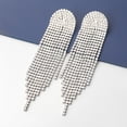 thumbnail image 5 of Super Flash Geométrica de aleación de diamantes de imitación Pendientes de borla larga Mujeres exagerada Banquete Pendientes, 5 of 5