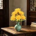 thumbnail image 7 of Weather Resistant Artificial Chrysanthemum, 6 Head Fake Memorial Flowers for Outdoor Cemetery Grave Decoration, 7 of 7