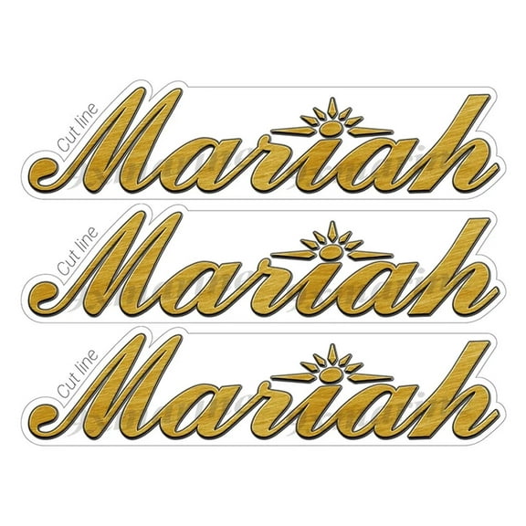 Three Mariah Boat Stickers "3D Vinyl Replica" of original - 10" long