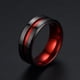 thumbnail image 5 of Joyería de moda personalidad bicolor negro rojo negro verde ranura anillo de acero inoxidable joyería, 5 of 5