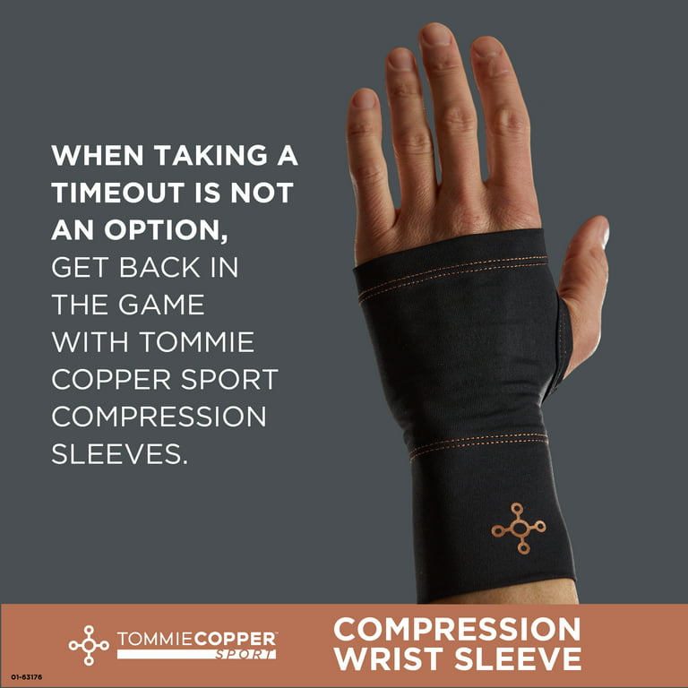 Tommie Copper Sport Compression Wrist Sleeve, Black, Small/Medium