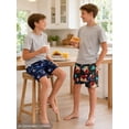 thumbnail image 5 of Beezizac Boys 2-Pack Soft Sleep Shorts Neon Soccer & Glow Soccer Assorted Pajama Bottoms Sizes 10, 5 of 7