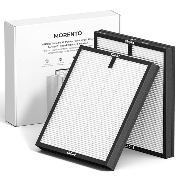 MORENTO Genuine Air Purifier Replacement Filter, True HEPA Filter Compatible with MR5866 for 99.97% Air Pollutants, Odor
