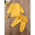 thumbnail image 3 of Aunavey Baby Girl Clothes Kids Outfits Rainbow Sweatshirt T-shirt Ruffle Long Pants 2pcs-Set Clothing, 3 of 6
