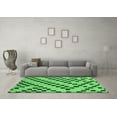 thumbnail image 3 of Ahgly Company Indoor Round Checkered Emerald Green Modern Area Rugs, 4' Round, 3 of 4