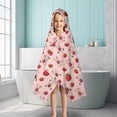 thumbnail image 6 of Pink Cow Strawberry Pattern Hooded Bath Towel，50"x30" for Ages 3 To 12 Kids, Quick Dry Lightweight Soft Microfiber Hood Beach Towel Cover Up for Kids, 6 of 7