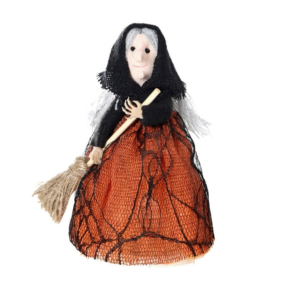 XYKA Witch Tree Topper Scary Hallowe-en Tree Hanging Ornaments Plush Witch Dolls With Fall Witch Collectible Figure Figurine Tabletop Decorations For Party Supplies